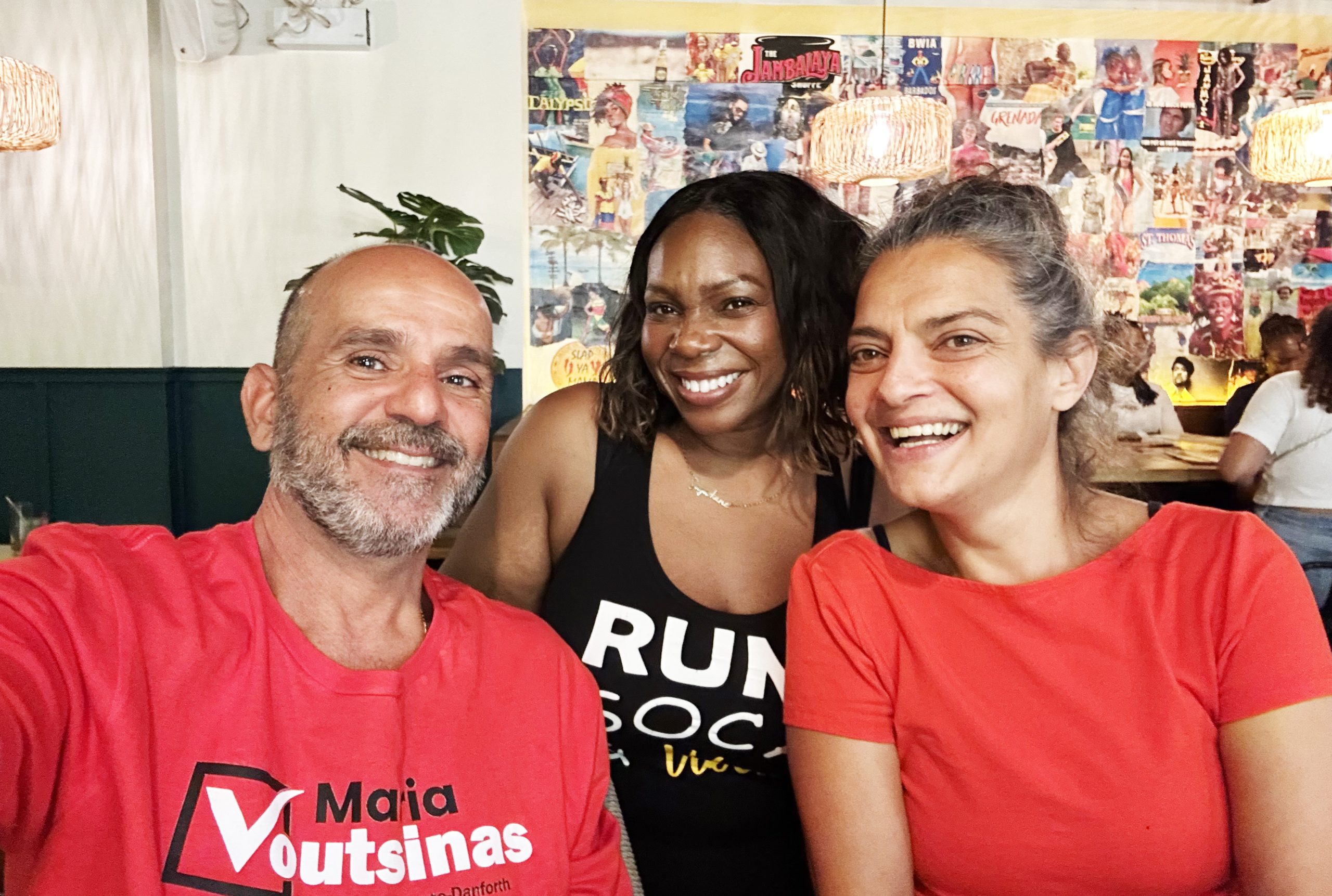 Maria Voutsinas with friends at SugarKane Restaurant in Danforth
